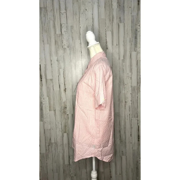 NWT Ben Sherman Men's Short Sleeve Pink Linen Blend Button-Up Shirt Size Medium - Picture 5 of 6